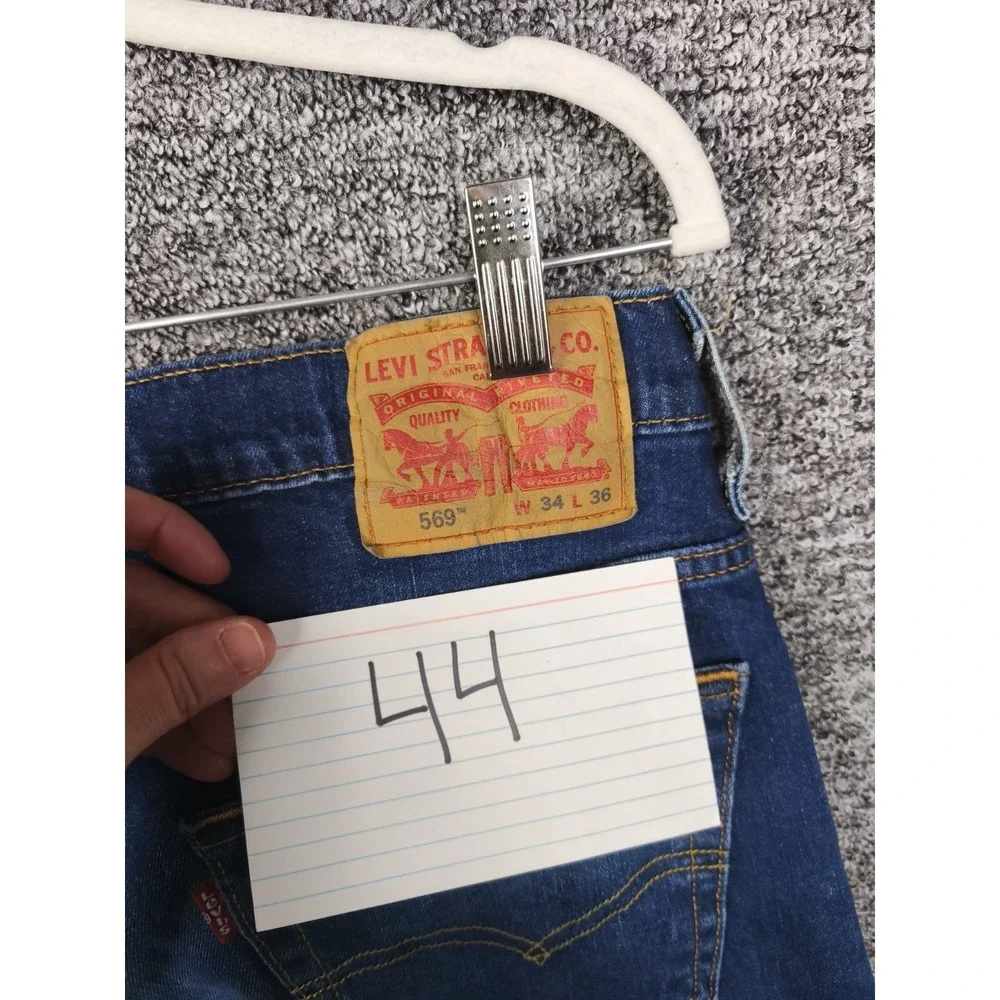 Levi's 569 Jeans Men 34x36 Blue Loose Straight Leg Denim
